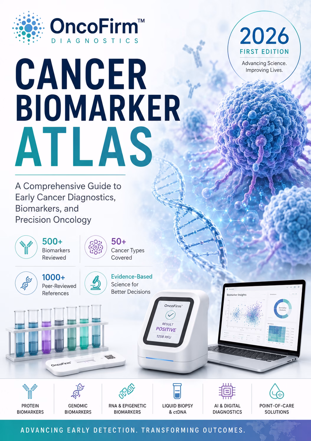 OncoFirm™ Cancer Biomarker Atlas 2026, First Edition cover